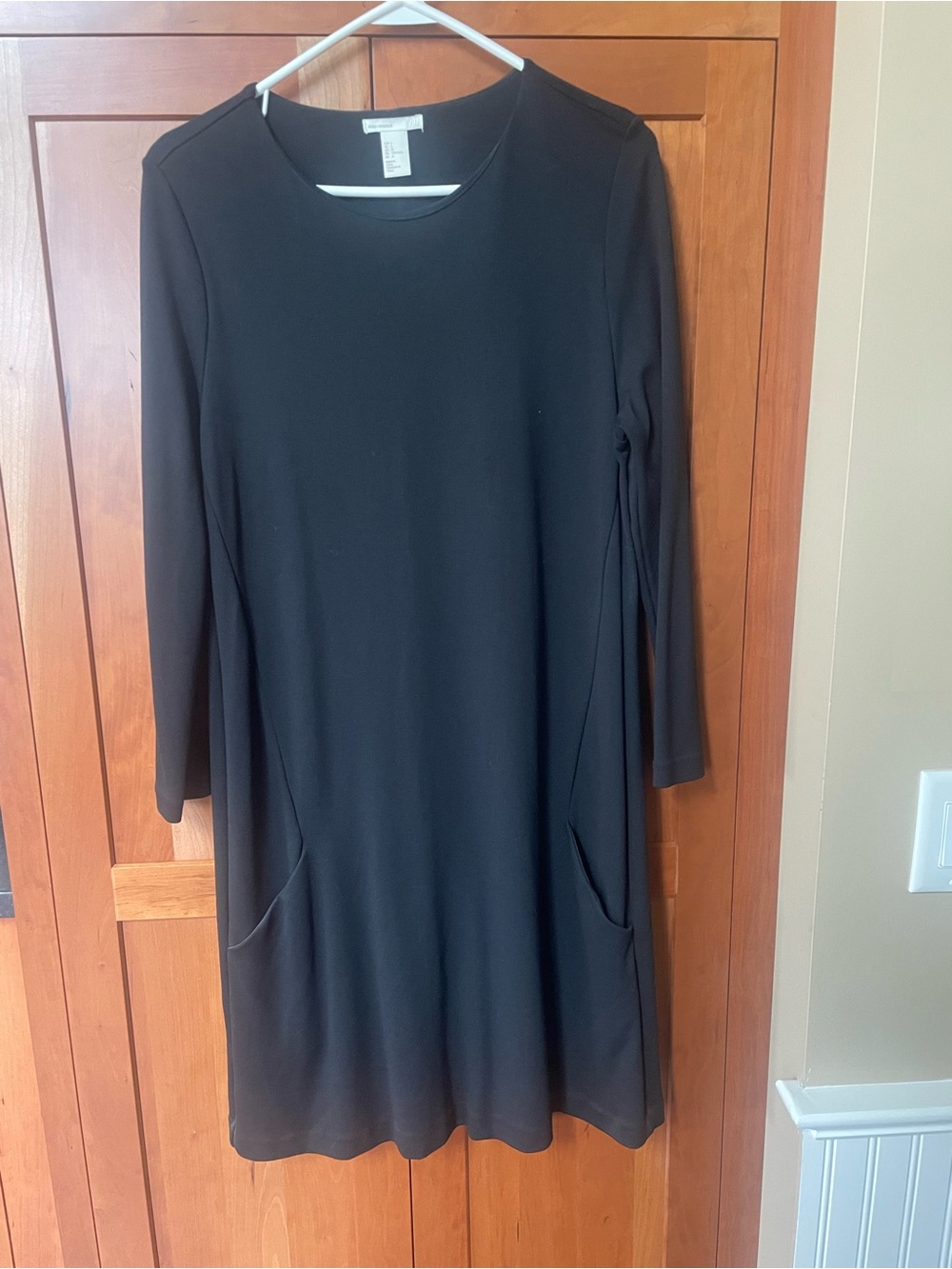 H&M Black Long Sleeve Shift Dress with pockets